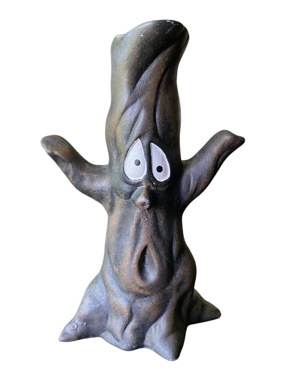 Halloween Haunted Tree Trunk Pillar Candle Holder Hermitage Pottery 1998 Vintage